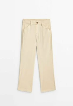 Massimo Dutti Kick Flare- Trousers - Beige -Massimo Dutti Shop 9a3ce3f66098472c8d210e024c966740