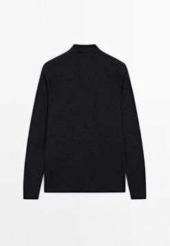 Massimo Dutti LONG SLEEVE MERCERISED PIQUÉ POLO NECK - Long Sleeved Top - Dark Blue -Massimo Dutti Shop 9a5d845e65fc4a6cbe682e6eee2e0837