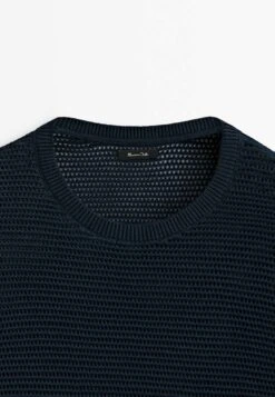 Massimo Dutti With A Crew Neck - Jumper - Blue Denim -Massimo Dutti Shop 9a6346982d5648f1b4d28ef3fe5965d5