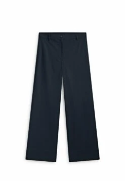 Massimo Dutti Blend Full Length Straight Fit- Trousers - Dark Blue