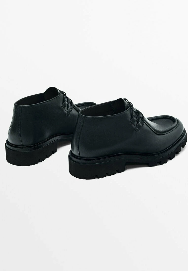 Massimo Dutti Moc Toe- Lace-Up Ankle Boots - Black 5 Massimo Dutti Moc Toe- Lace-Up Ankle Boots - Black - Image 3