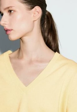 Massimo Dutti V-NECK LONG SLEEVE - Jumper - Yellow -Massimo Dutti Shop 9ab8015260ba4fe184bc841003658691