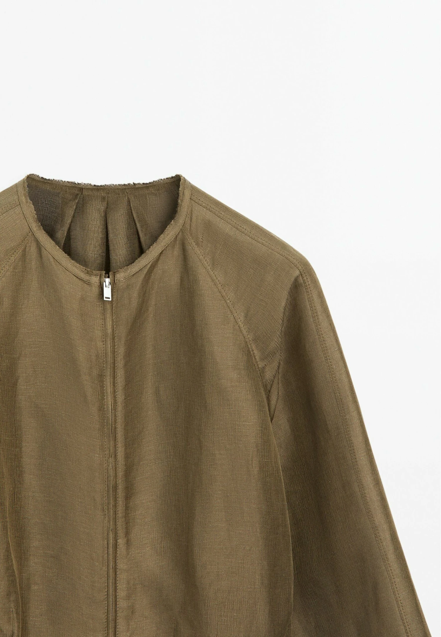 Massimo Dutti FRAYED LIGHTWEIGHT BOMBER NECK - Bomber Jacket - Brown 10 Massimo Dutti FRAYED LIGHTWEIGHT BOMBER NECK - Bomber Jacket - Brown - Image 8