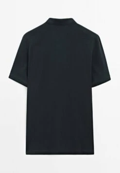 Massimo Dutti MICRO TEXTURED PIQUÉ POLO NECK - Polo Shirt - Dark Blue -Massimo Dutti Shop 9b2a0870bf5747069866ea238beaaa53