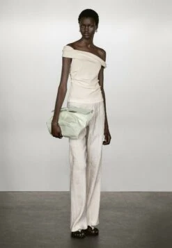 Massimo Dutti DRAPED STRAPLESS NECKLINE - Top - White