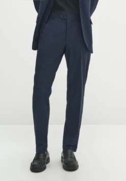 Massimo Dutti Houndstooth- Suit Trousers - Dark Blue