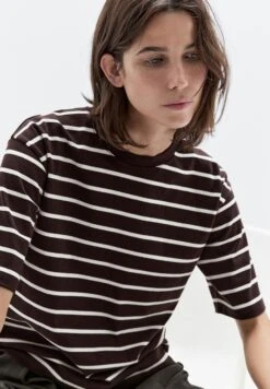 Massimo Dutti STRIPED BOXY FIT - Print T-shirt - Mottled Brown -Massimo Dutti Shop 9c07dbe015e54803a07f6aba3c43e545