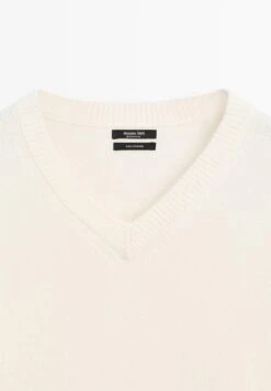 Massimo Dutti OVERSIZE V-NECK WITH LONG SLEEVE - Jumper - Beige -Massimo Dutti Shop 9c086d40fe7e409fa6592e0b6109020d