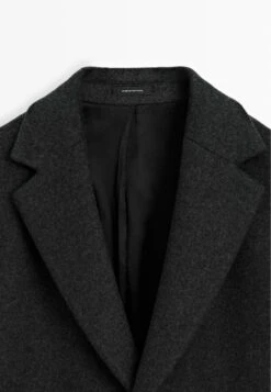 Massimo Dutti LONG WITH LAPEL COLLAR - Classic Coat - Dark Grey -Massimo Dutti Shop 9c174ac168924bb397cd75c48c728a67