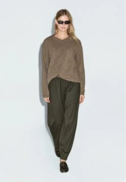 Massimo Dutti WIDE AND ELASTICATED WAISTBAND - Trousers - Dark Green -Massimo Dutti Shop 9c1e6ffcff85453aac35b9e8ccbc8dba