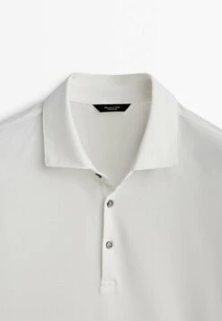 Massimo Dutti Short Sleeve Diagonal Micro - Polo Shirt - Beige -Massimo Dutti Shop 9c74d6aef7fd437987c8efb7a680d5b3