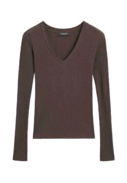 Massimo Dutti V-NECK WITH LONG SLEEVES - Long Sleeved Top - Dark Grey -Massimo Dutti Shop 9c7eaf82e2544ff0b8d643b050f97c98 1