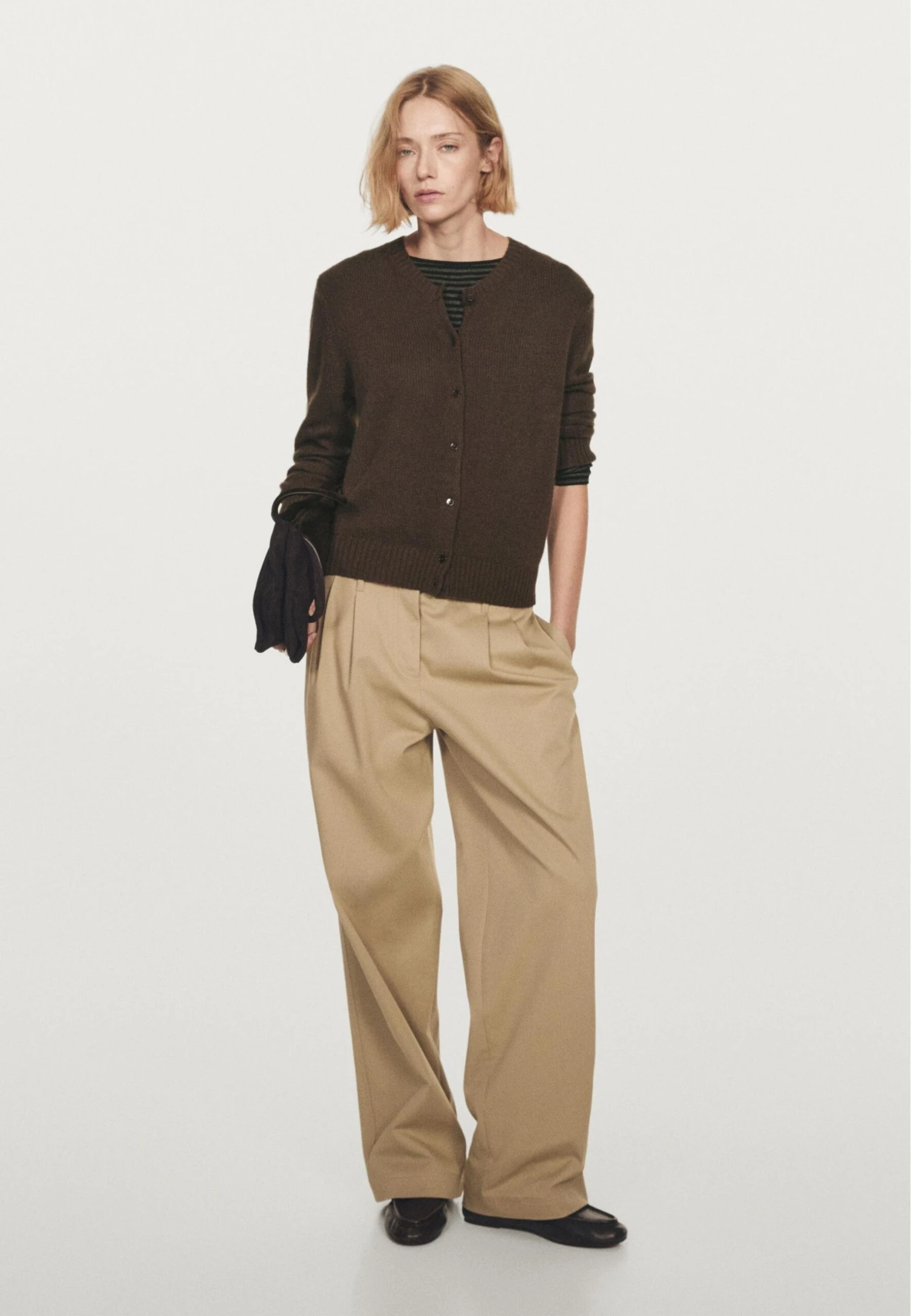 Massimo Dutti KNITTED CREW NECK - Cardigan - Mottled Dark Brown 3 Massimo Dutti KNITTED CREW NECK - Cardigan - Mottled Dark Brown