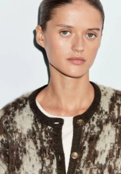 Massimo Dutti BUTTONED SNAKESKIN PRINT - Cardigan - Dark Brown -Massimo Dutti Shop 9ccba44edcb44a4a8f66b945c1baf1d2