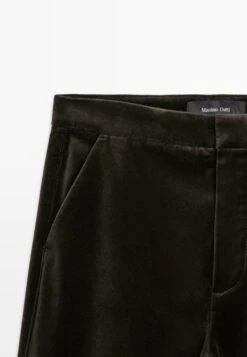 Massimo Dutti SKINNY FLARE FIT VELVET - Trousers - Mottled Dark Brown -Massimo Dutti Shop 9ce3f73dc98a4480b49199c314081d3a