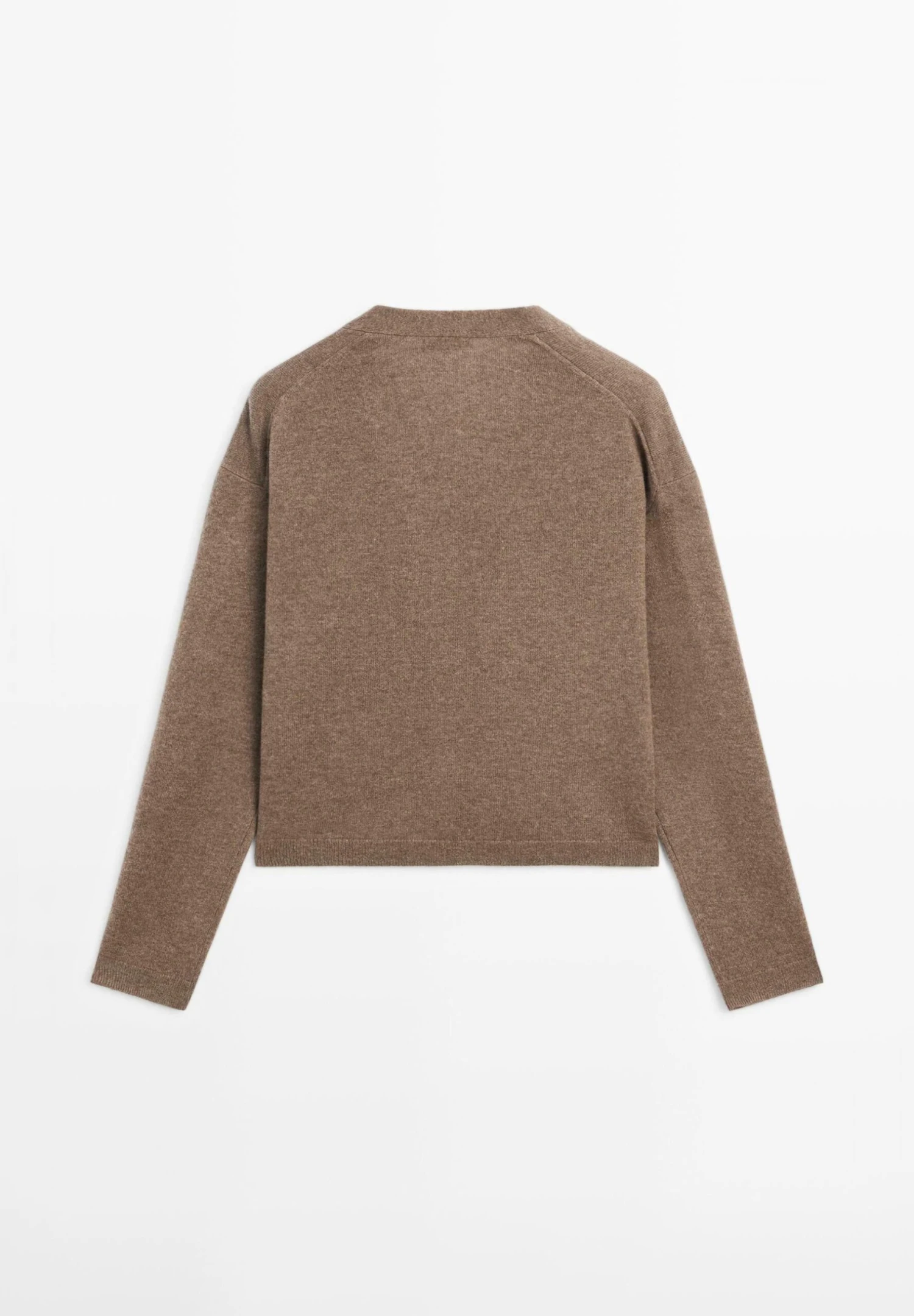 Massimo Dutti V-NECK BUTTONED KNIT - Cardigan - Brown 8 Massimo Dutti V-NECK BUTTONED KNIT - Cardigan - Brown - Image 6