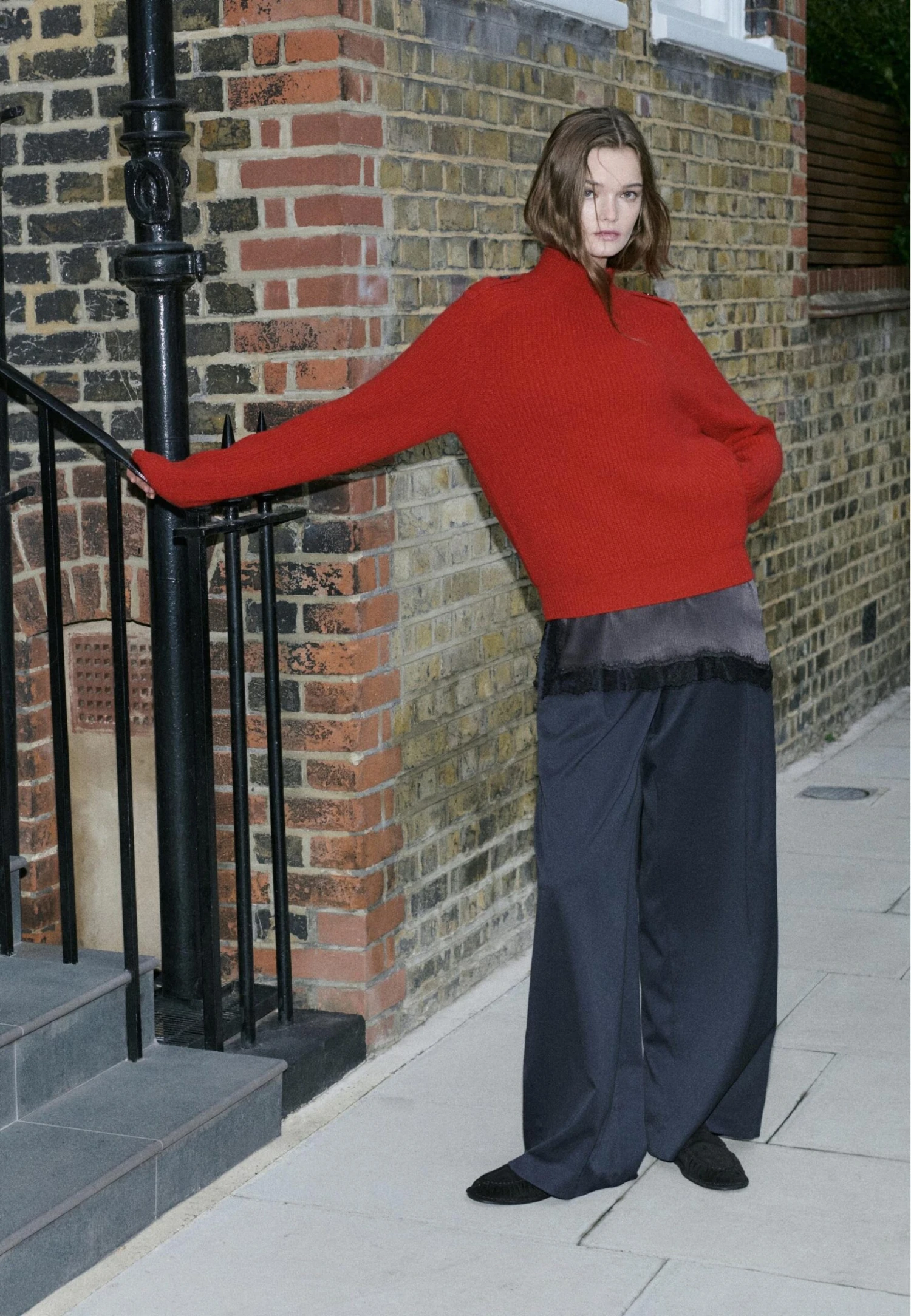 Massimo Dutti WIDE - Trousers - Dark Blue 8 Massimo Dutti WIDE - Trousers - Dark Blue - Image 6