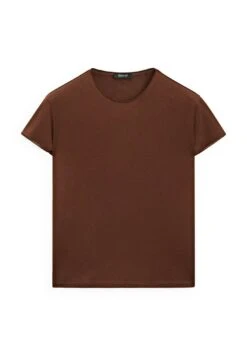 Massimo Dutti FLOWING SHORT SLEEVE WITH CREW NECK - Basic T-shirt - Brown -Massimo Dutti Shop 9d6c604e5d744162af74015500e031d7 2