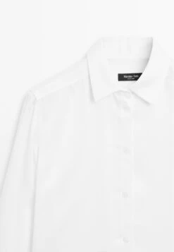 Massimo Dutti FLOWING SATIN LONG SLEEVE - Button-down Blouse - White Denim -Massimo Dutti Shop 9d75e8415c6748b9838937a1ede81b6c