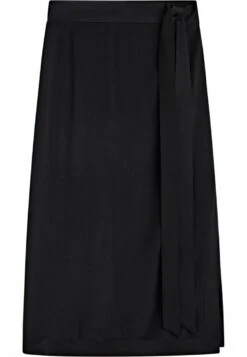 Massimo Dutti Contrast Flowing- A-Line Skirt - Black