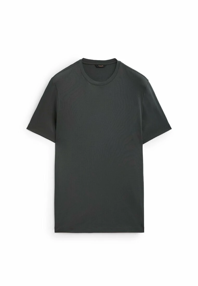 Massimo Dutti Short Sleeve Mercerised - Basic T-Shirt - Dark Grey 3 Massimo Dutti Short Sleeve Mercerised - Basic T-Shirt - Dark Grey