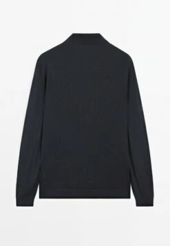 Massimo Dutti MERINO LONG SLEEVE - Long Sleeved Top - Dark Blue -Massimo Dutti Shop 9d8bff8c9c704afc851a0f6d58f09cad