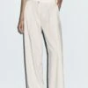 Massimo Dutti WIDE-LEG WITH DOUBLE DART - Trousers - White -Massimo Dutti Shop 9d978802f40044f886eb0cd489160000