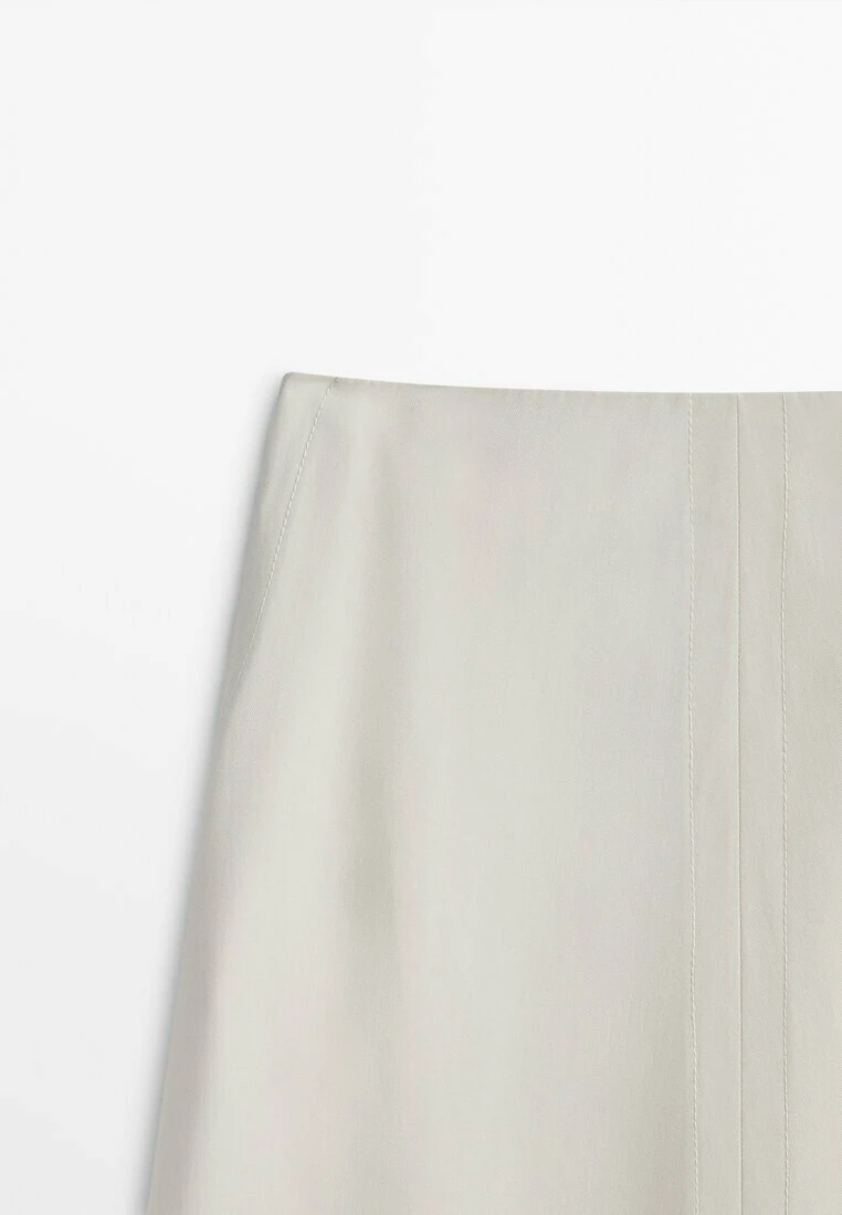 Massimo Dutti Flared With Topstitching Detail- A-Line Skirt - Beige 10 Massimo Dutti Flared With Topstitching Detail- A-Line Skirt - Beige - Image 8