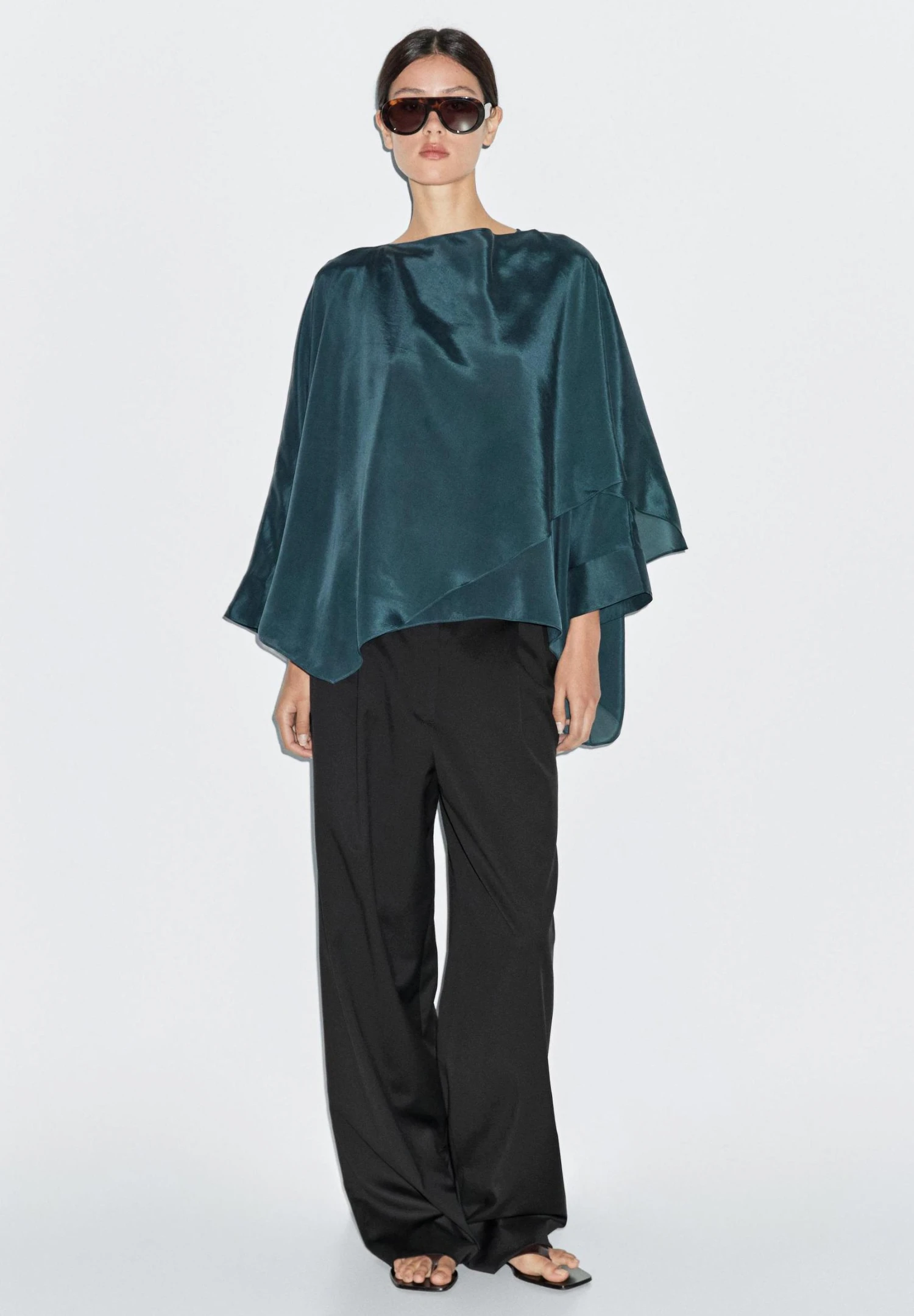 Massimo Dutti FLOWING -STYLE - Cape - Mottled Turquoise 4 Massimo Dutti FLOWING -STYLE - Cape - Mottled Turquoise - Image 2