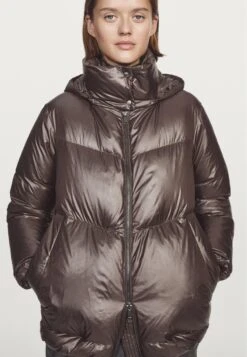 Massimo Dutti WATER-REPELLENT PUFFER WITH HOOD - Down Jacket - Dark Brown -Massimo Dutti Shop 9dc9ce045fcf4e0c962025ad256cffaf