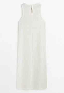 Massimo Dutti Sleeveless Textured Midi - Jumper Dress -Massimo Dutti Shop 9dd275339843470184312b9b32cbd116