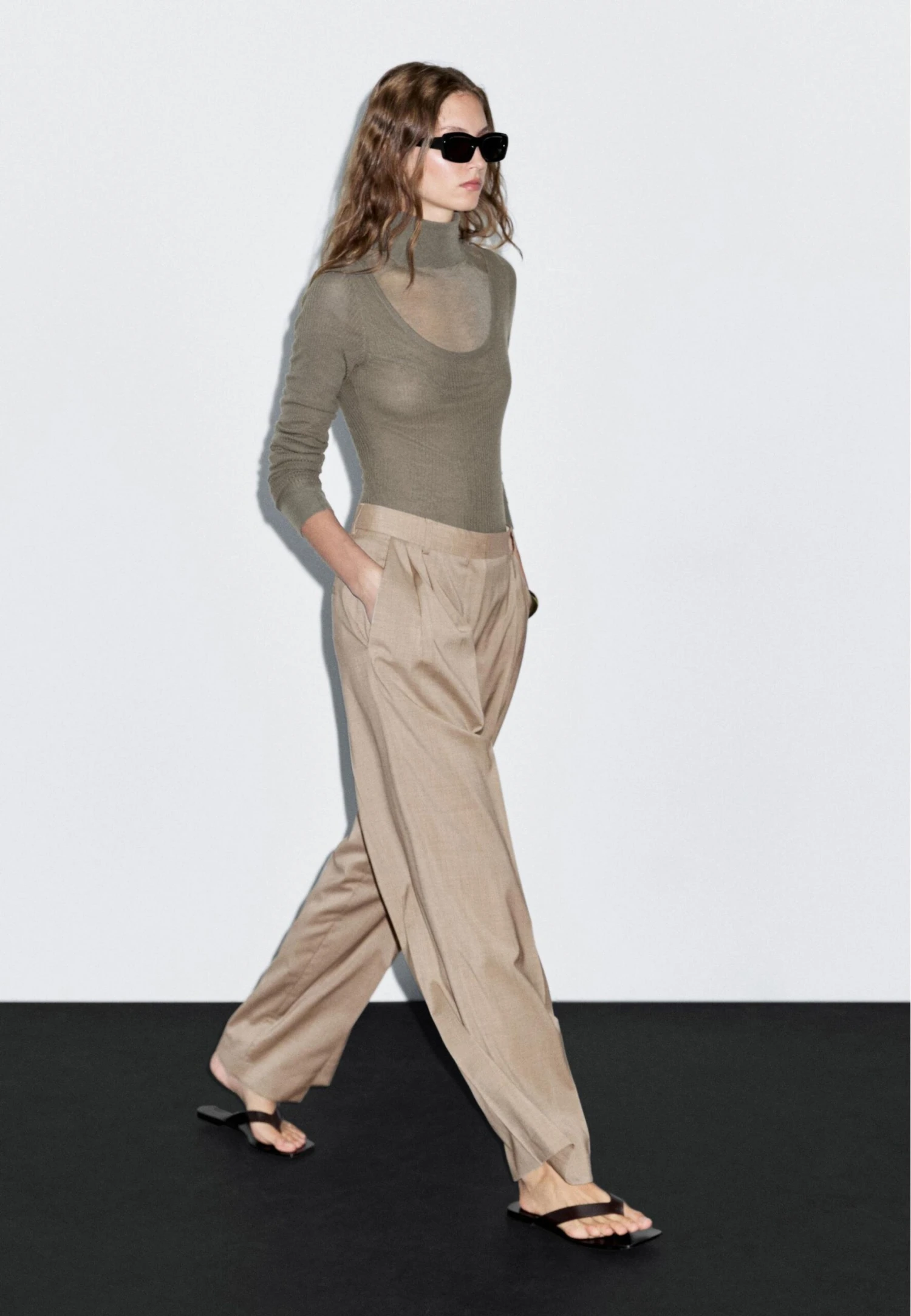 Massimo Dutti DARTED - Trousers - BEIGE 6 Massimo Dutti DARTED - Trousers - BEIGE - Image 4