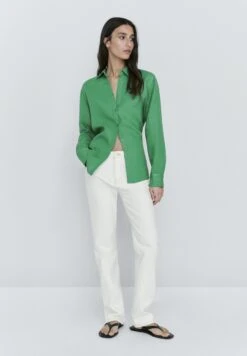 Massimo Dutti Button-Down Blouse - Dark Green -Massimo Dutti Shop 9dfe67065e1a4e4ba61913f686d5172c