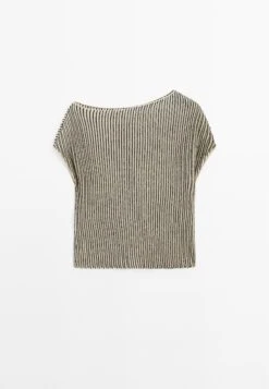 Massimo Dutti LOOSE-FITTING PLEATED WITH FLECKED DETAIL - Top - Beige -Massimo Dutti Shop 9dff46bb325f46a98271853e4806688c