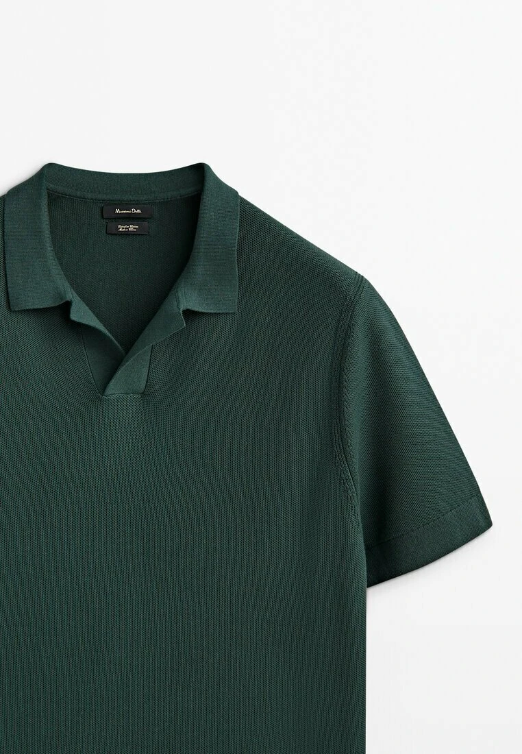 Massimo Dutti Smocked - Polo Shirt - Mottled Green 8 Massimo Dutti Smocked - Polo Shirt - Mottled Green - Image 6