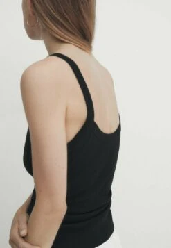 Massimo Dutti Mercerised - Top - Black -Massimo Dutti Shop 9e82a349df584fb49337a41e86a417d9