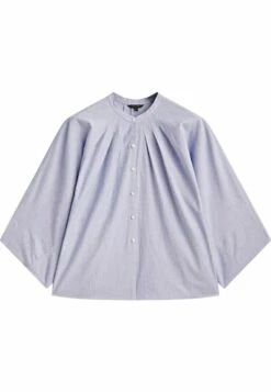 Massimo Dutti Darted Chambray With Stand-Up Collar - Button-Down Blouse - Purple -Massimo Dutti Shop 9e89be92959244deb2c07f8ed2f3b356