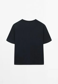 Massimo Dutti SHORT-SLEEVE WITH BACK SEAM DETAIL - Basic T-shirt - Dark Blue -Massimo Dutti Shop 9ec0cd6158ca40db84152a7786ad87cf