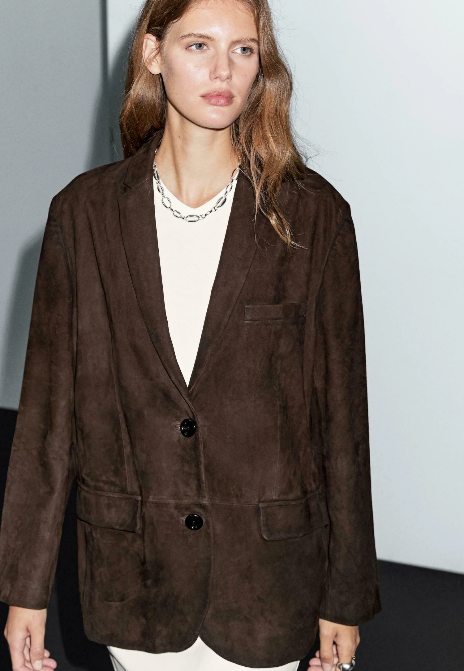 Massimo Dutti SUEDE FINISH WITH POCKETS - Leather Jacket - Dark Brown 4 Massimo Dutti SUEDE FINISH WITH POCKETS - Leather Jacket - Dark Brown - Image 2