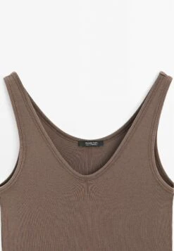 Massimo Dutti RIBBED STRAPPY SLEEVELESS - Top - Brown -Massimo Dutti Shop 9f017c35ee704a7e87a27e2e7c828543
