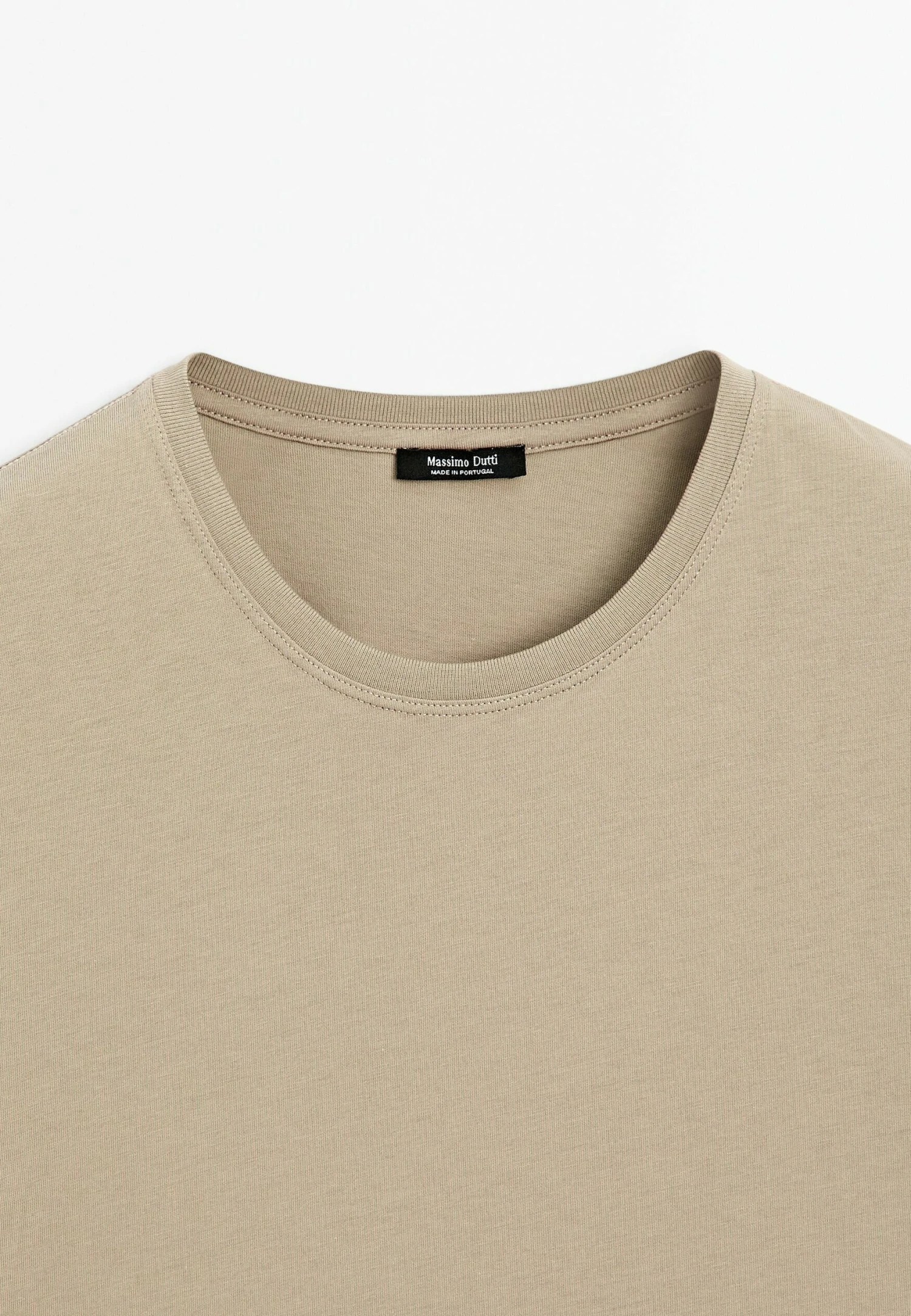 Massimo Dutti REGULAR FIT SHORT SLEEVE - Basic T-shirt - Khaki 10 Massimo Dutti REGULAR FIT SHORT SLEEVE - Basic T-shirt - Khaki - Image 8