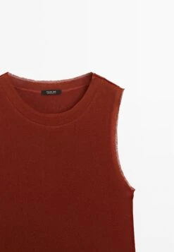 Massimo Dutti SLEEVELESS WITH DOUBLE PIPING - Basic T-shirt - Dark Red -Massimo Dutti Shop 9f287ac9f0c3417eba80e19a564ac097