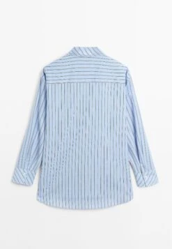 Massimo Dutti STRIPED - Button-down Blouse - Blue -Massimo Dutti Shop 9f6187484037427cb4af9a1d170a101d