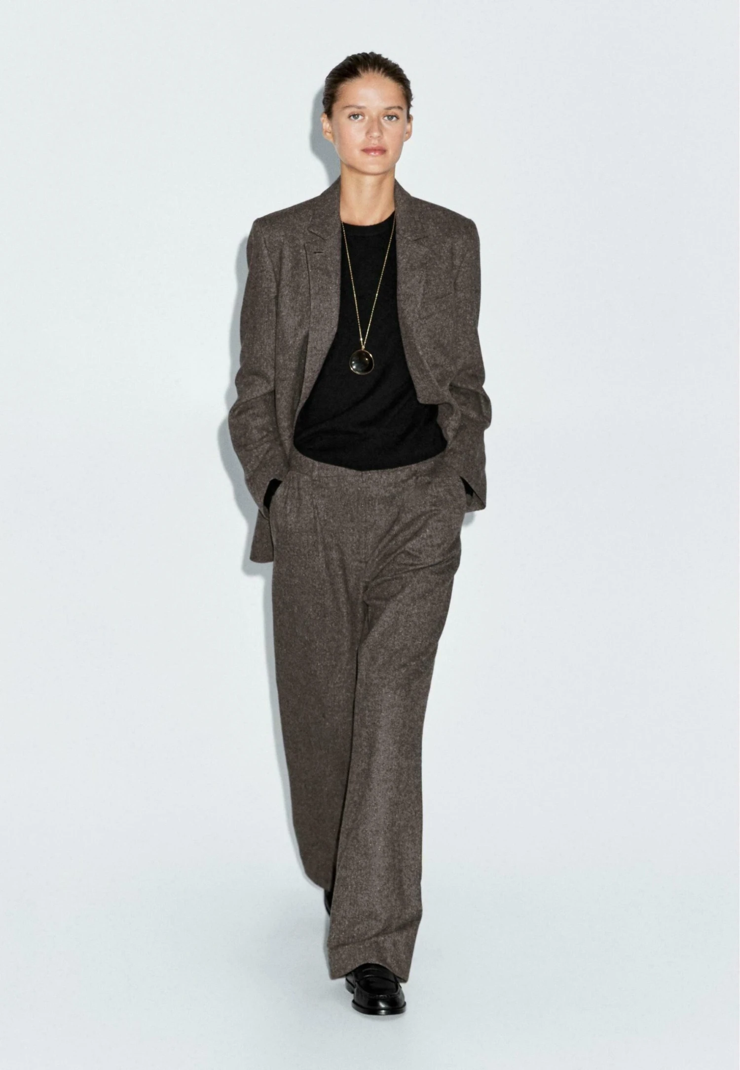 Massimo Dutti KNICKERBOCKER YARN EFFECT - Suit Trousers - Dark Brown 4 Massimo Dutti KNICKERBOCKER YARN EFFECT - Suit Trousers - Dark Brown - Image 2