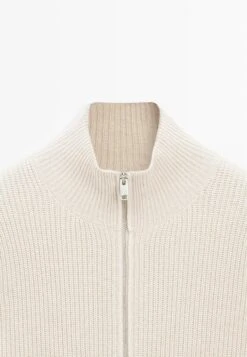 Massimo Dutti ZIP-UP WITH BUTTONS - Cardigan - Beige -Massimo Dutti Shop 9f91cf97bfdb4167a8abca4756e6f3c0