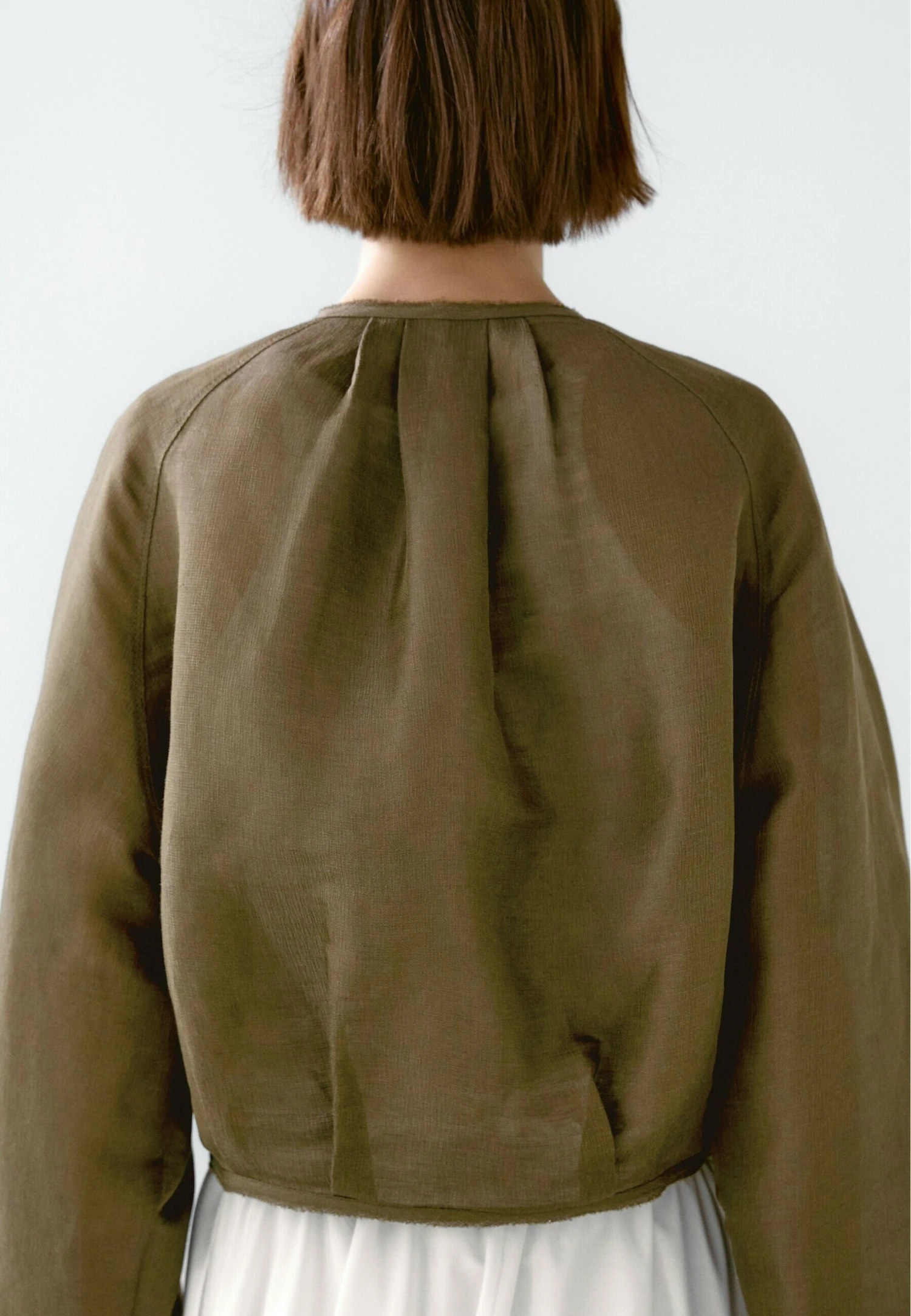 Massimo Dutti FRAYED LIGHTWEIGHT BOMBER NECK - Bomber Jacket - Brown 6 Massimo Dutti FRAYED LIGHTWEIGHT BOMBER NECK - Bomber Jacket - Brown - Image 4