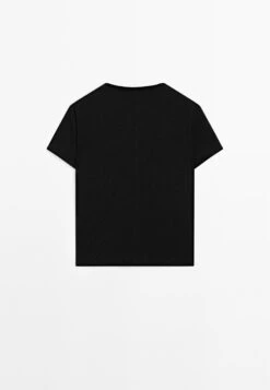 Massimo Dutti SHORT-SLEEVE WITH CREW NECK - Basic T-shirt - Black -Massimo Dutti Shop 9fc53fb85cd64f159ce0a187f4e7e70e