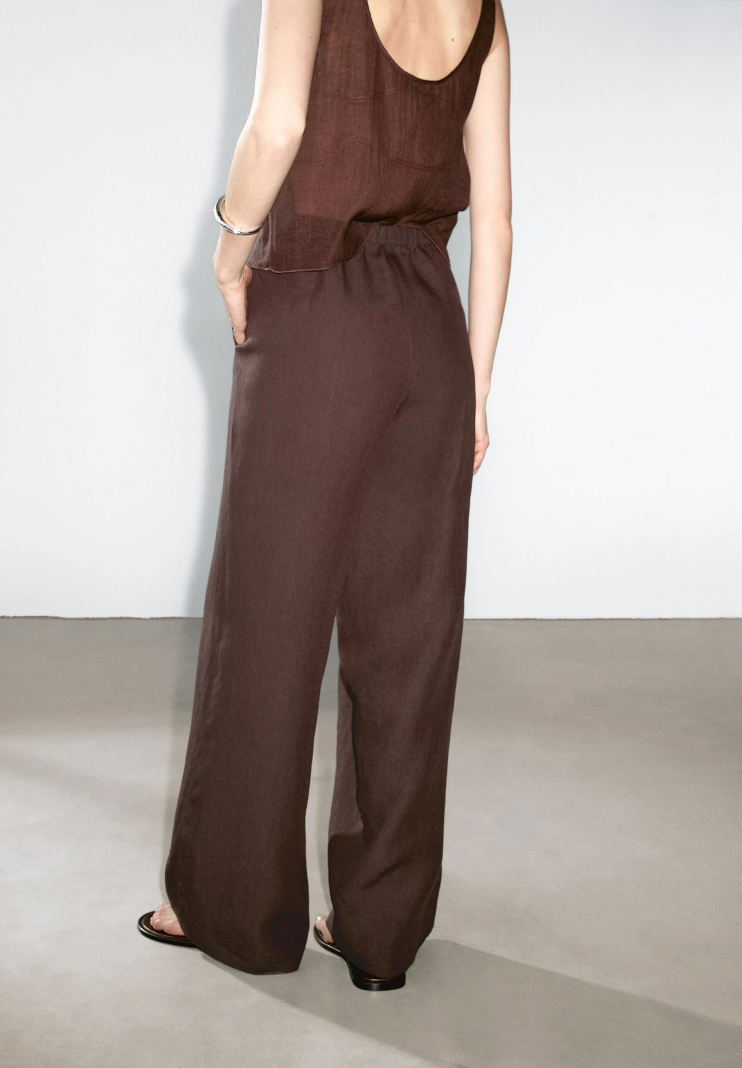 Massimo Dutti FLOWING - Trousers - Bordeaux 6 Massimo Dutti FLOWING - Trousers - Bordeaux - Image 4