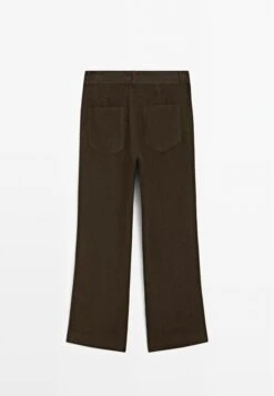 Massimo Dutti KICK FLARE FIT - Trousers - Mottled Dark Brown -Massimo Dutti Shop a06d1b0e7e844c37bbb5140d5ef5436c
