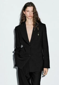 Massimo Dutti TWO-BUTTON CREPE FINISH - Blazer - Black